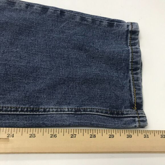 Levis Jeans Mens 34*32 Medium Blue Straight Leg Cotton Stretch Mid Rise Pockets - Picture 15 of 16